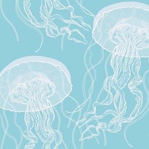 cozy jelly fish pastel green and white