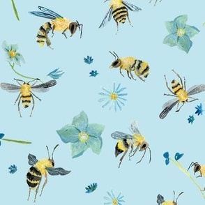 Spring Bees blue {medium}