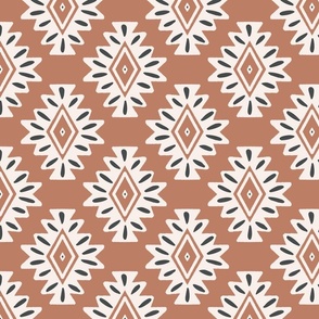 abstract aztec geometric - terracotta - jumbo