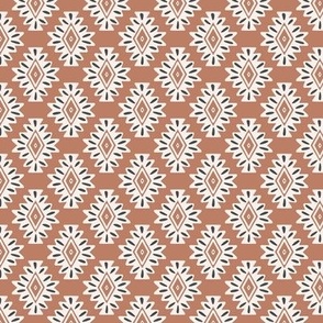 abstract aztec geometric - terracotta - mini