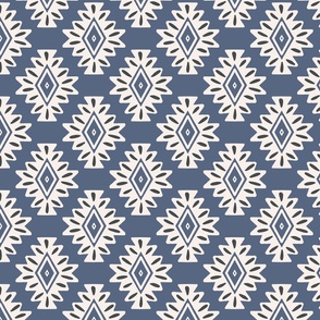 abstract aztec geometric - navy blue - large