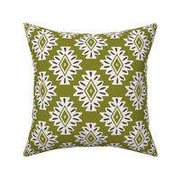 abstract aztec geometric - citron green - large