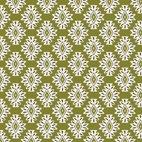 abstract aztec geometric - citron green -mini