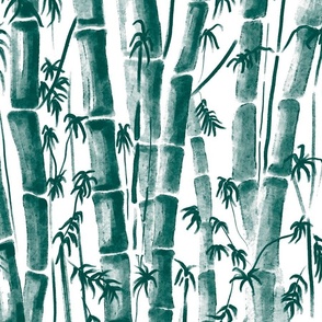 Bamboo Forest dark green White Background