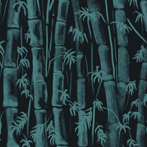 Bamboo Forest green black background