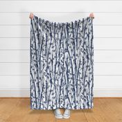 Bamboo Forest dark blue White Background