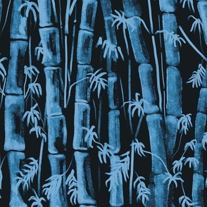 Bamboo Forest glowing blue White Background