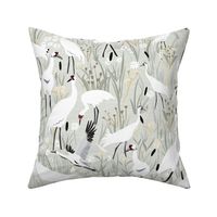 Whooping cranes neutrals light grey green-01