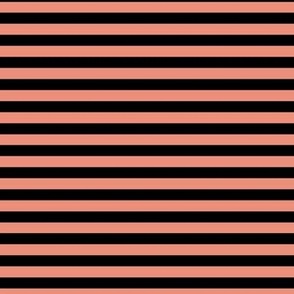 Horizontal Bengal Stripe Pattern - Tuscan Terracotta and Black