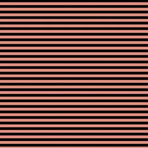 Small Horizontal Bengal Stripe Pattern - Tuscan Terracotta and Black