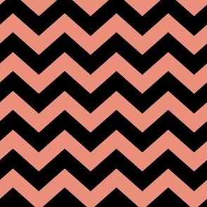 Chevron Pattern - Tuscan Terracotta and Black