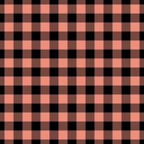 Gingham Pattern - Tuscan Terracotta and Black