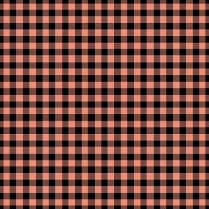 Small Gingham Pattern - Tuscan Terracotta and Black