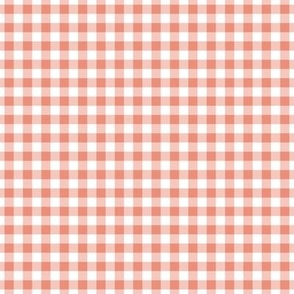 Small Gingham Pattern - Tuscan Terracotta and White