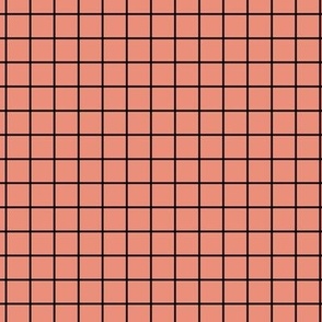 Grid Pattern - Tuscan Terracotta and Black