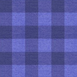 1´´ Very peri buffalo plaid blue periwinkle pantone color of the year 2022 cottage core gingham check with slight burlap texture Small scale