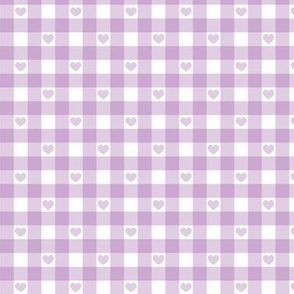 Lavender Gingham with Hearts Small (1/2")