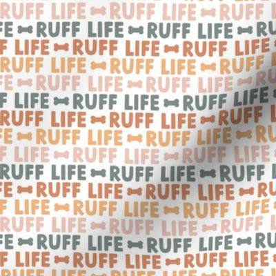 Ruff Life - boho multi - funny dog fabric - LAD21