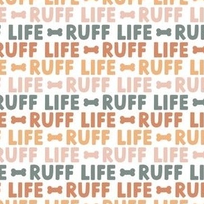 Ruff Life - boho multi - funny dog fabric - LAD21