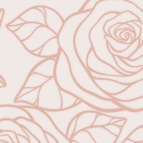 Large Rose Cutout Pattern - Champagne and Blushing Rose
