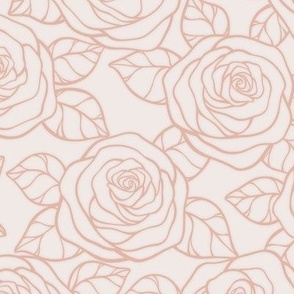Rose Cutout Pattern - Champagne and Blushing Rose