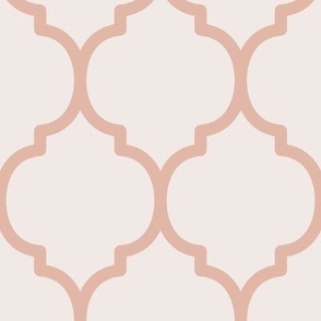 Extra Large Moroccan Tile Pattern - Champagne and Blushing Rose