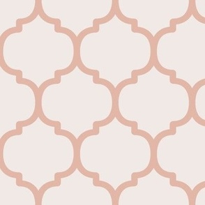 Large Moroccan Tile Pattern - Champagne and Blushing Rose
