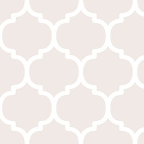 Jumbo Moroccan Tile Pattern - Champagne and White