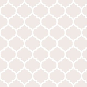 Moroccan Tile Pattern - Champagne and White