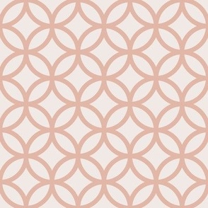 Interlocked Circle Pattern - Champagne and Blushing Rose
