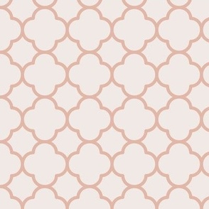 Quatrefoil Pattern - Champagne and Blushing Rose