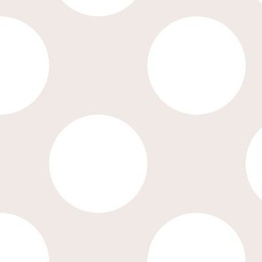 Large Polka Dot Pattern - Champagne and White