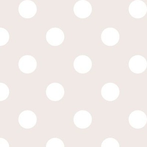 Big Polka Dot Pattern - Champagne and White