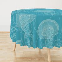 large cozy jelly fish pastel bluegreen