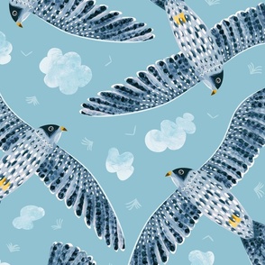 Peregrine Falcons - sky blue (jumbo)