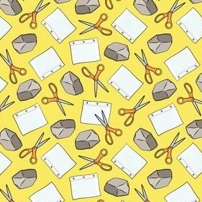 (small scale) Rock Paper Scissors - yellow - fun games - LAD21