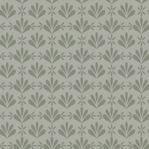 grey green  Rococo shell motif