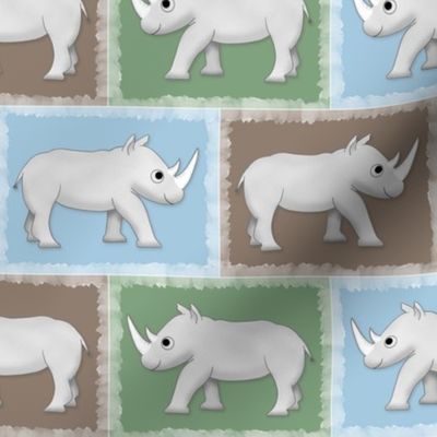 White Rhino Savanna Block Pattern