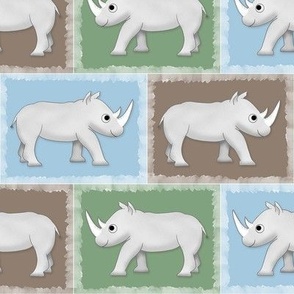 White Rhino Savanna Block Pattern