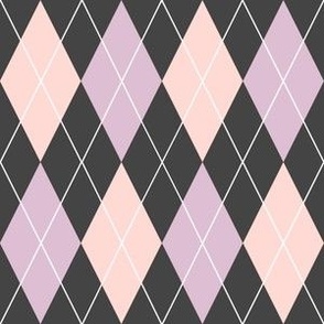 Grey Argyle with Pink and Lavender
