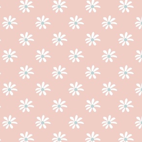 white flowers light pink background