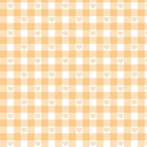 Orange Gingham with Hearts Small (1/2")