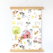 Watercolor Farm Animals Nursery