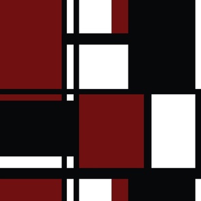 Garnet and Black Color Block 2 VERY LARGE