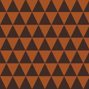 Triangles - geometric abstract in chocolate brown on dark oak - Medium