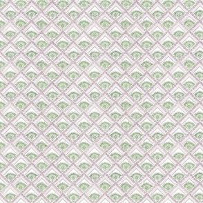 Lavender green fans block print