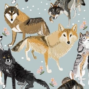 Winter wolves pattern ice grey