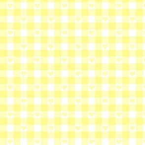 Yellow Gingham with Hearts Small (1/2")