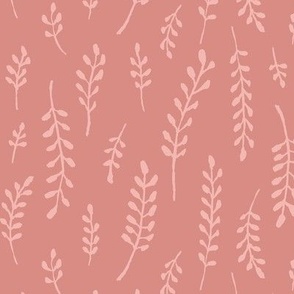 Couch Grass - Floral Doodles I M size I 12" I Pink on PinkI by House of Haricot
