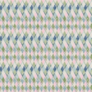Lozenges Faux Winter Knit | green, blue, pink | 6